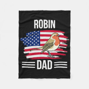 Vogel ons vlag 4e juli Vaderdag Robin Papa Fleece Deken