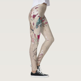 vogel op blad leggings