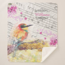 vogel op boomroze bloemen ontkoppelen