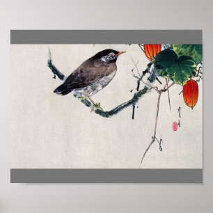 Vogel op de afdeling Trichosanthes, Watanabe Seite Poster