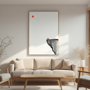Vogel op de klif - Zen Landschap Wall Art - Calm D Foto Afdruk