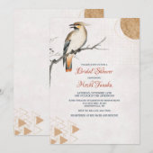 Vogel op de Uitnodiging van de Bridal van de Tak (Voorkant / Achterkant)