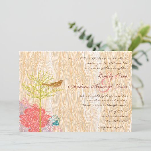 vogel op de uitnodiging voor het uitzenden van ee (Staand voorkant)