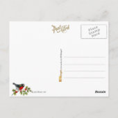 Vogel op een Bell met Holly Briefkaart (Achterkant)