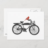 Vogel op een bike briefkaart (Voorkant / Achterkant)