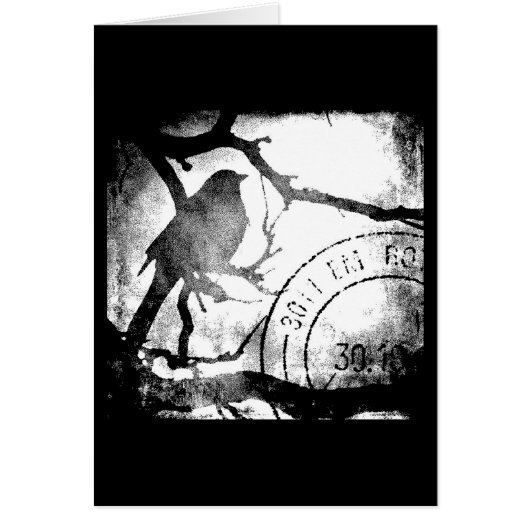 Vogel op een Branch Monochrome (Voorkant)
