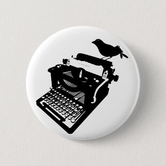 Vogel op een Button voor schrijfmachines