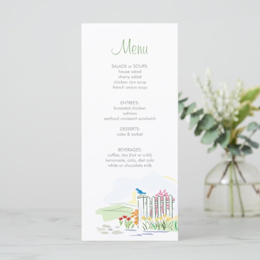 Vogel op een hek Douche Menu (Staand voorkant)