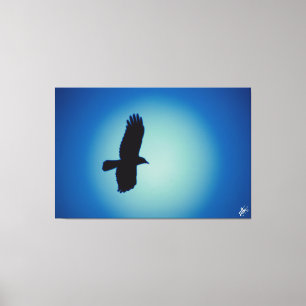 Vogel op een post serie #6 canvas afdruk
