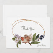 Vogel op een speciale bijkantoor bedankkaart (Voorkant / Achterkant)