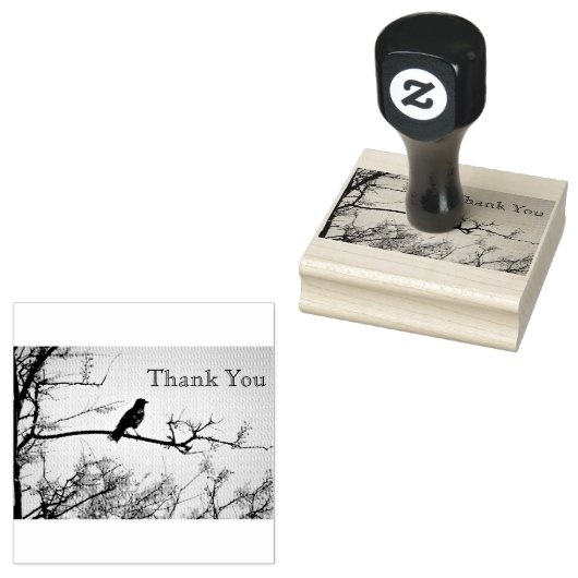 Vogel op een tak Bedankt Rubberstempel (Gestempeld)