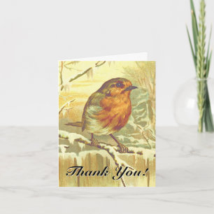Vogel op een tak, "Dank je!" Kaart