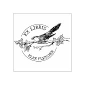 Vogel op een tak, Ex Libris Boek Rubberstempel (Afrduk)