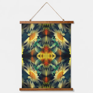 Vogel op gele dagen Abstracte fantastische kunst Hangend Wandkleed