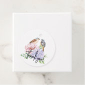 Vogel op Hydrangea Branch en Peony Wedding Bedankjes Labels (In situ)