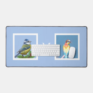 Vogel op maat gemaakte foto's en monogram op lucht bureaumat