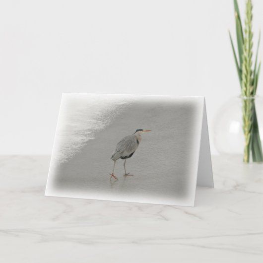 Vogel op strand foto kaart (Voorkant)