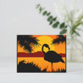 Vogel op Sunset briefkaart (Staand voorkant)