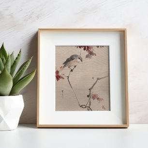 Vogel op tak kijken Spider Watanabe Seitei Poster