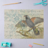  vogel op vertakking met het Schrijven ontkoppelin Tissuepapier (Craft)