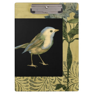Vogel op zwarte en  achtergrond klembord