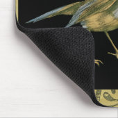 Vogel op zwarte en  achtergrond muismat (Hoek)