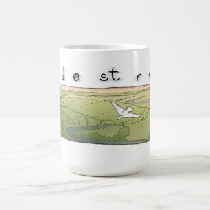 Vogel over landschap koffiemok
