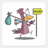 Vogel reist naar het zuiden vierkante sticker (Voorkant)