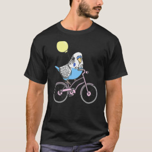 Vogel rijdt op de fiets Parrot-eigenaar Pet Blue B T-shirt