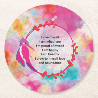 vogel ronde kartonnen onderzetter