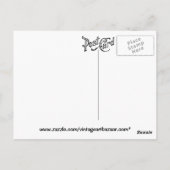  vogel, Rozen en Teacup Briefkaart (Achterkant)