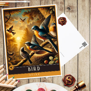 Vogel Schattige familie Briefkaart