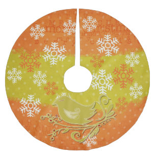 Vogel, Stippen en sneeuwvlokken Vakantieboomrok Kerstboom Rok