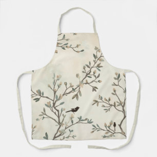 Vogel Tak Aquarel Beige Natuur Schildering Schort