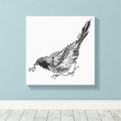 Vogel Tattoo 6 Canvas Afdruk (Insitu (Houten vloer))