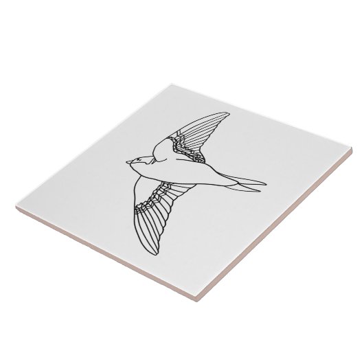 vogel tegeltje (Zijkant)