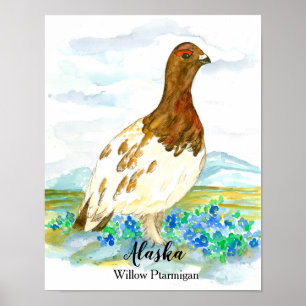 Vogel van Alaska Willow Ptarmigan Poster