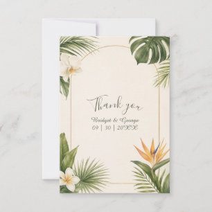 Vogel van de Paradijs Vintage Hawaï Bloemige Bruil Bedankkaart