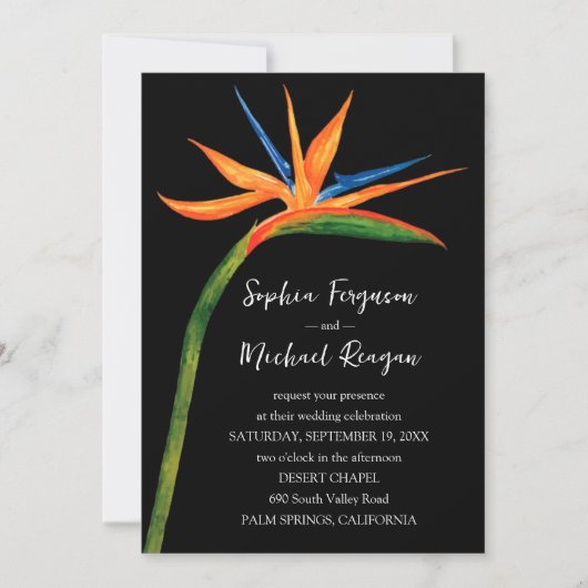 Vogel van de paradijse QR-code in één bruiloft Kaart (Voorkant)