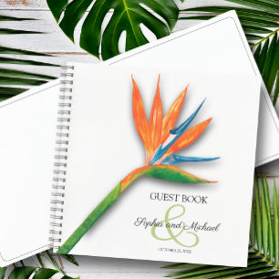 Vogel van het paradijs-bruiloft-gastboek notitieboek