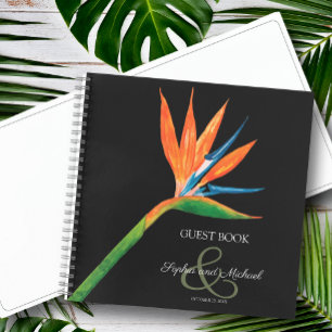 Vogel van het paradijs-bruiloft-gastboek notitieboek