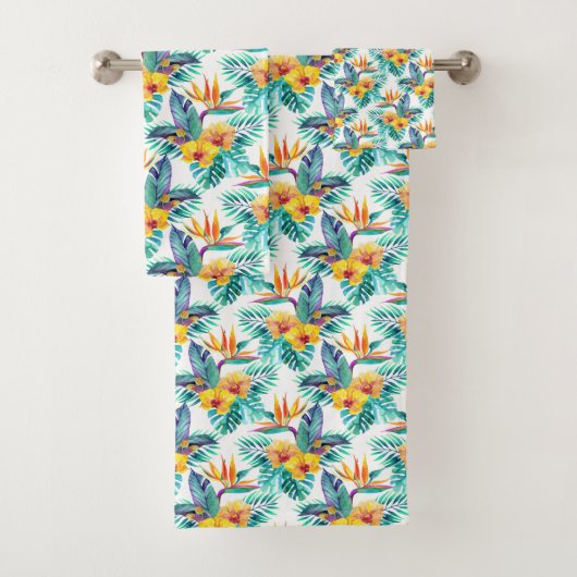Vogel van het paradijs en het orchidee bad handdoek (Insitu)