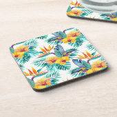 Vogel van het paradijs en het orchidee bier onderzetter (Linkerzijde)