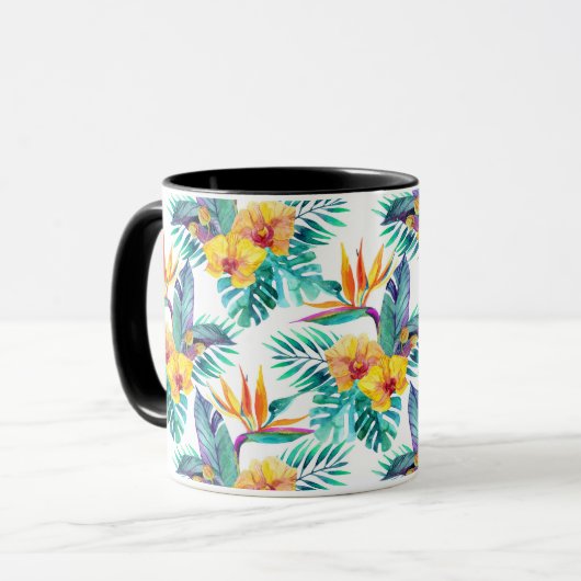 Vogel van het paradijs en het orchidee mok (Voorkant links)