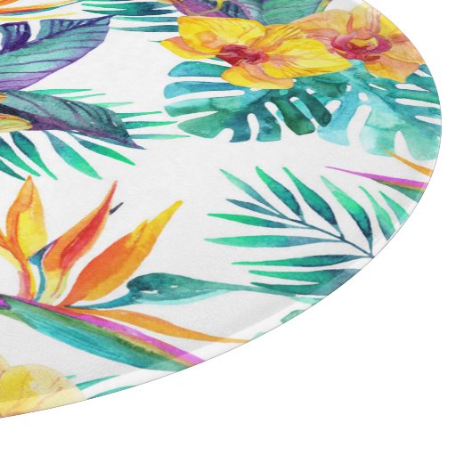 Vogel van het paradijs en het orchidee snijplank (Hoek)