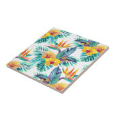 Vogel van het paradijs en het orchidee tegeltje (Zijkant)