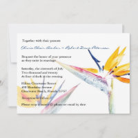 Vogel van het Paradijs Flower Wedding Invitation