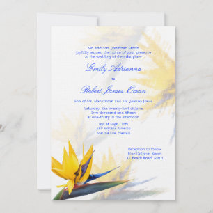 Vogel van het paradijs Hawaiian Wedding Invitation Kaart