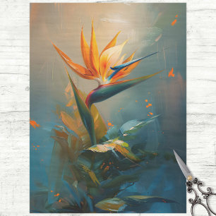 Vogel van het Paradijs olieverfschilderij Decoupag Tissuepapier