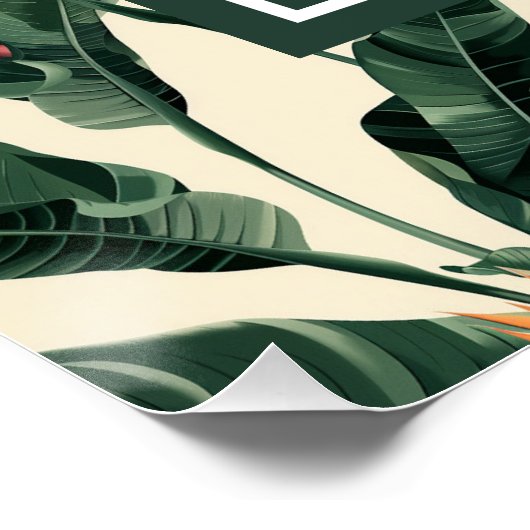 Vogel van het Paradijs Patroon Persoonlijk Monogra Perfect Poster (Hoek)